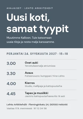 Vastaanottokutsu — uudet toimitilat