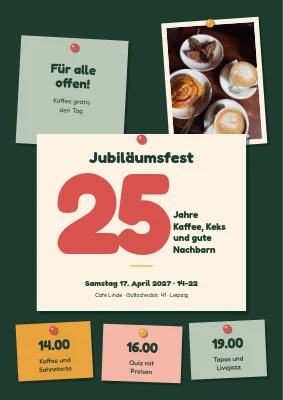 Jubiläumsfeier — Anschlagtafel