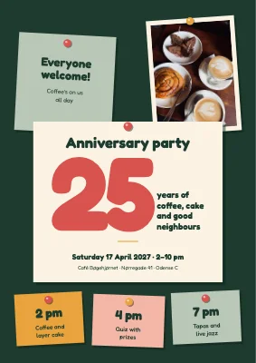Anniversary party — notice board