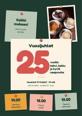 Vuosipäiväjuhla — ilmoitustaulu