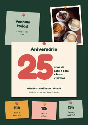 Festa de aniversário — quadro de avisos