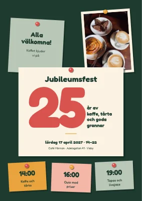 Jubileumsfest — anslagstavla