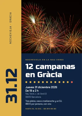 Fiesta de Año Nuevo — lomo dorado y fuegos artificiales