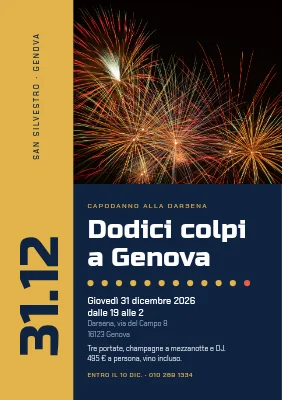 Festa di Capodanno — dorso dorato e fuochi d’artificio