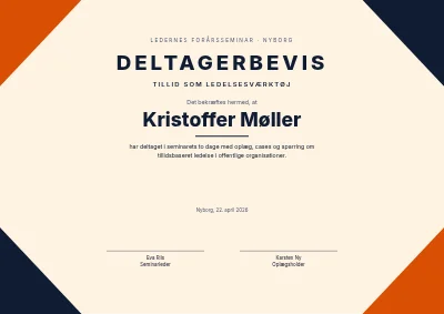 Deltagerbevis — seminar