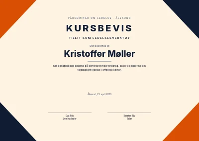 Deltakerbevis — seminar