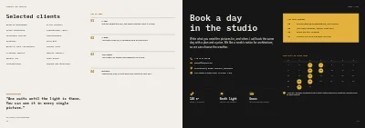 Pages 18–19 of Portfolio for a product and architecture photographer – 20 pages