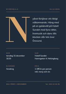 Nyårsgala med en guldinitial