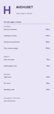 Havehuset — vegan supper, Marstal