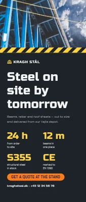 Building supplies roll-up — steel on site