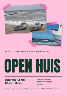 Open huis aan de kust — foto's met tape