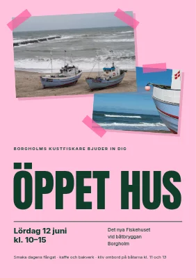 Öppet hus vid kusten — fasttejpade foton
