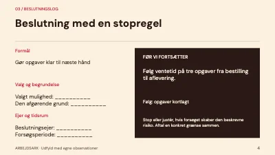 Side 4 af Værkstedets arbejdsflow