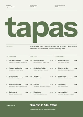 Seite 1 von Tapasbar — Tapas- und Weinkarte