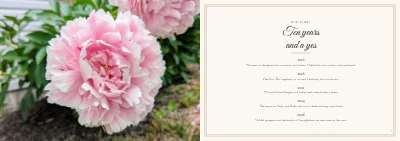 Seiten 6–7 von Wedding programme with songs and seating plan – 24 pages