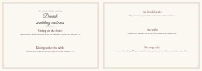 Seiten 16–17 von Wedding programme with songs and seating plan – 24 pages