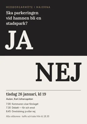 Stadsmöte — ja eller nej