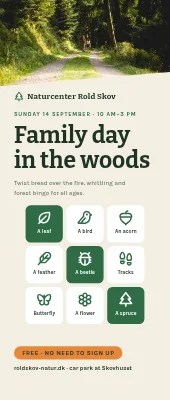 Family nature day roll-up — forest bingo