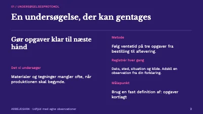 Side 2 af Værkstedets arbejdsflow