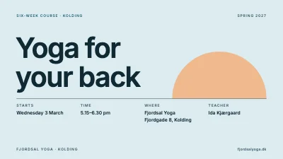 Yoga course — yoga for your back