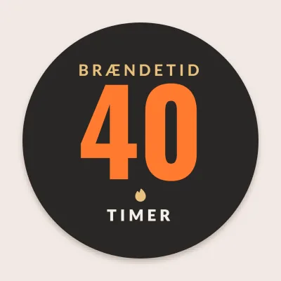 Brændetid 40 timer