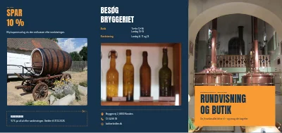 Bryggeri med rundvisning og butik