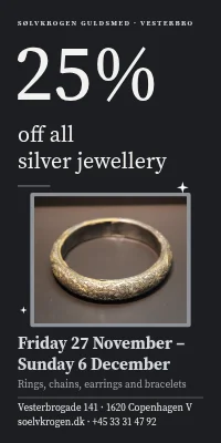 Door poster for a jeweller — 25 % off silver jewellery