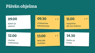 Sivu 2 – Tiimityöpaja — vähemmän ja parempia palavereja