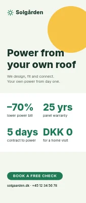 Solar installer roll-up — power from your own roof