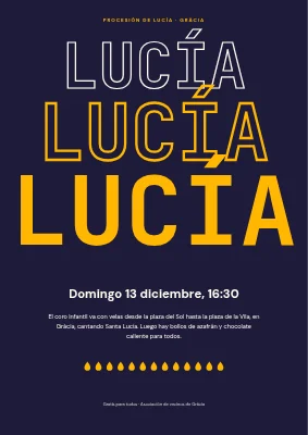Procesión de Santa Lucía — LUCIA en tres pasos