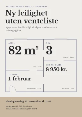 Borettslag — leilighet til leie, ingen venteliste