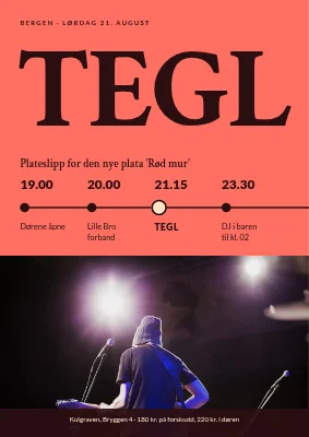 Rockekonsert i Fredericia — kvelden som tidslinje