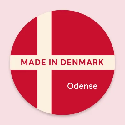 Made in Denmark with a cross