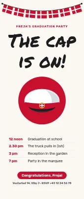 Graduation party roll-up — the cap is on