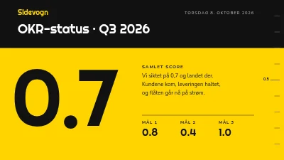 OKR-gjennomgang — kvartalets mål og resultater