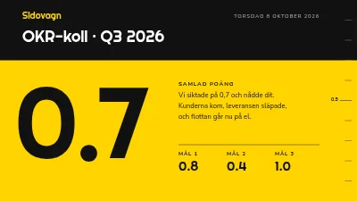 OKR-genomgång — kvartalets mål och resultat