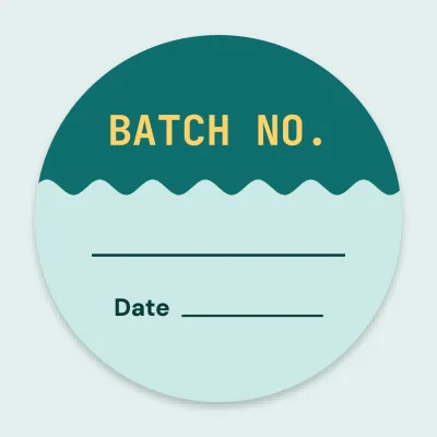 Batch number with a wavy edge