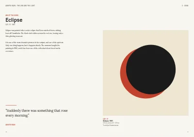 Pages 20–21 of Exhibition catalogue for an art museum – 64 pages