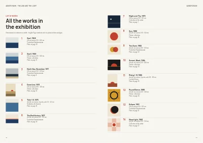 Pages 52–53 of Exhibition catalogue for an art museum – 64 pages