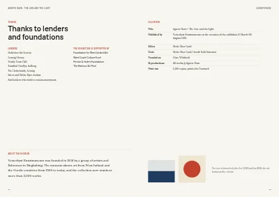 Pages 62–63 of Exhibition catalogue for an art museum – 64 pages