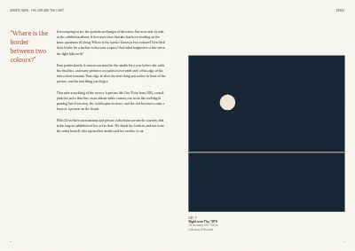 Pages 6–7 of Exhibition catalogue for an art museum – 64 pages