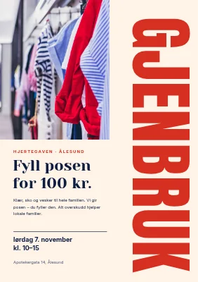 Veldedighetsbutikk — fyll en pose
