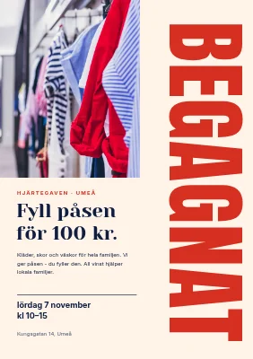 Second hand-butik för välgörenhet — fyll en påse