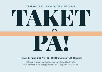 Taklagsfest — den sista bjälken