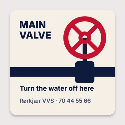Main valve: turn off here