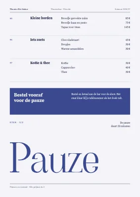 Pagina 2 van Theaterbar — drankjes en pauzemenu