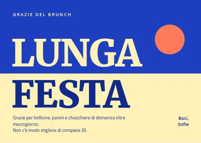 Brunch di compleanno — biglietto di ringraziamento "Lunga domenica"