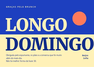 Brunch de aniversário — cartão de agradecimento "Domingo Longo"