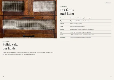 Side 20–21 af Salgsbrochure for nybyggeri af rækkehuse – 32 sider