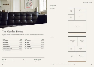 Seiten 18–19 von Sales brochure for new terraced houses – 32 pages